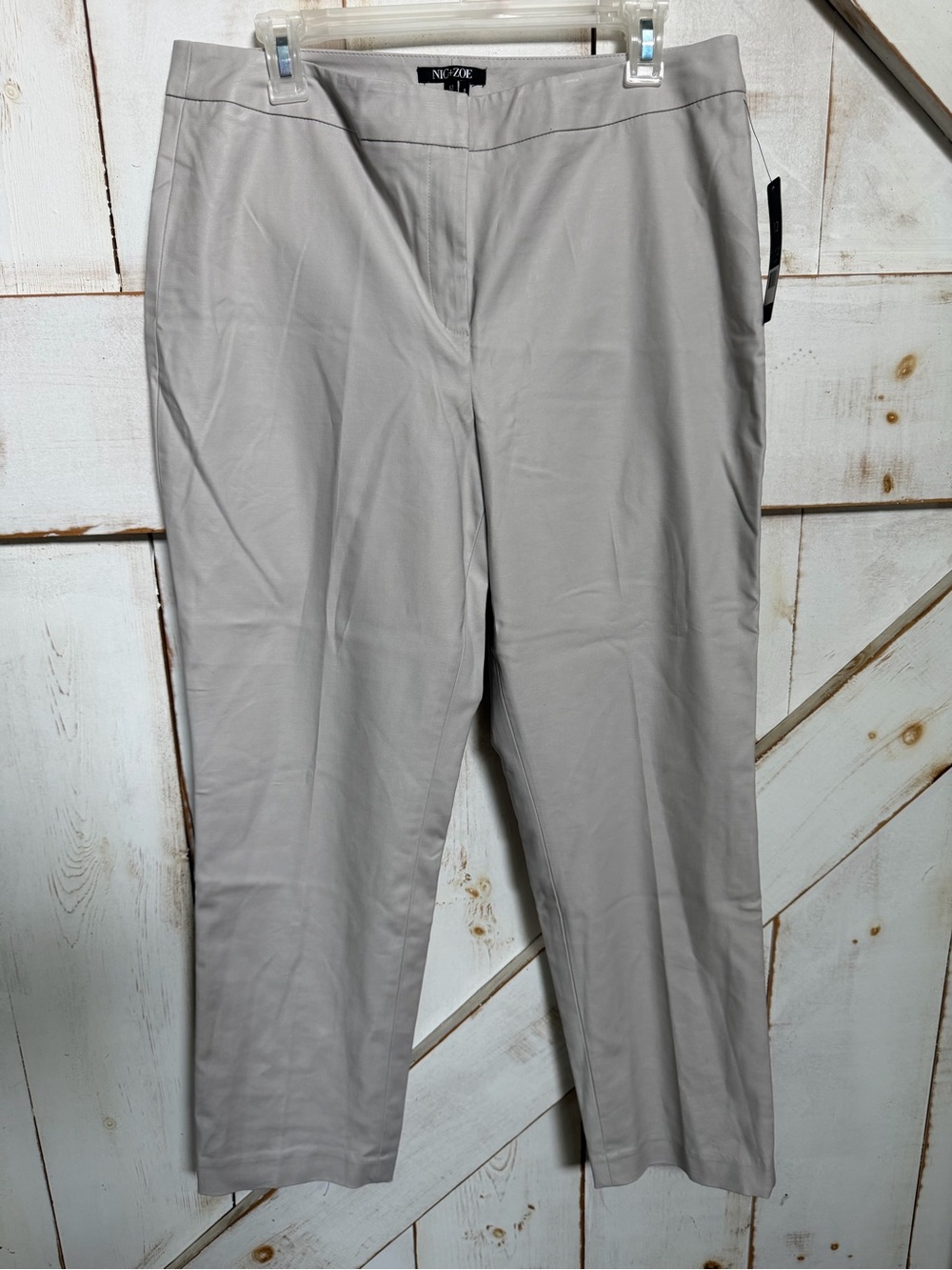 Nic+Zoe Women's Beige Straight Leg Pants 0305